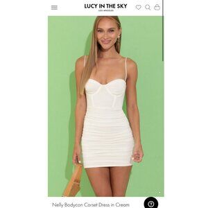Nelly Bodycon Corset Dress in Cream